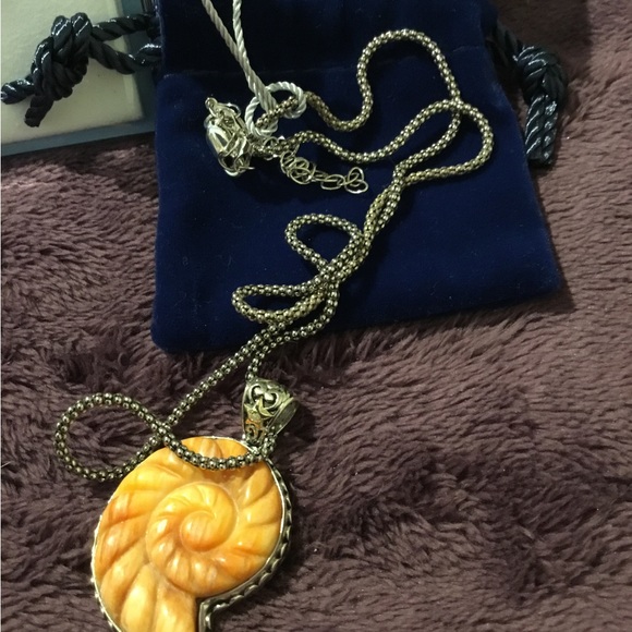 NWT Samual B 18K Accented Spiney Oyster Gemstone Gold Necklace 18” - 26-28” - Picture 4 of 9